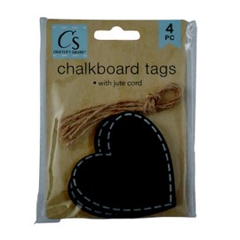Chalkboard Heart Shaped Tags with Jute Cord