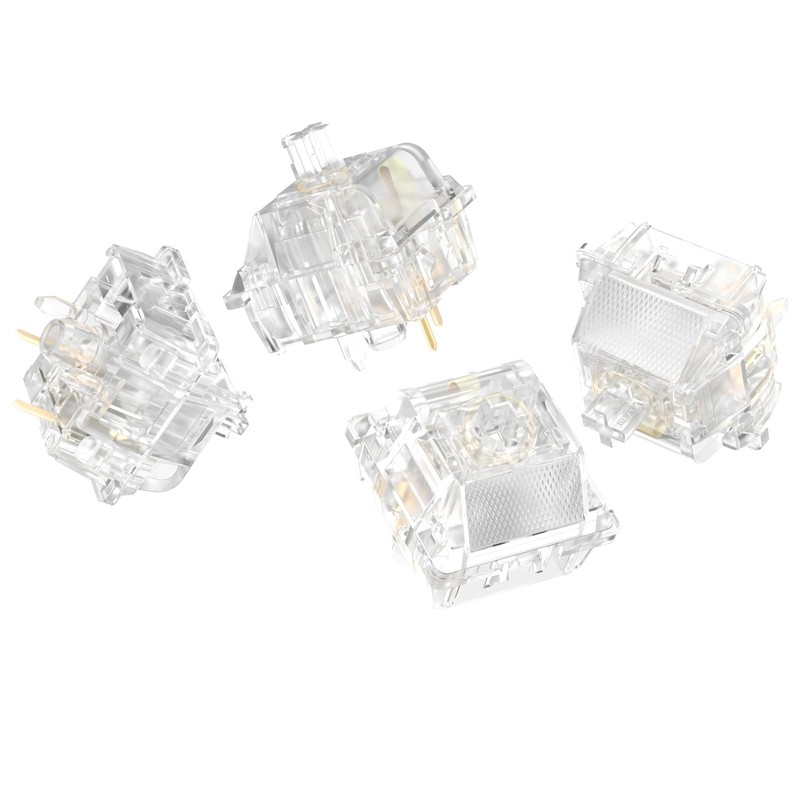 DUROCK Ice King Tactile Switches, 68g Progressive Spring Transparent Clear