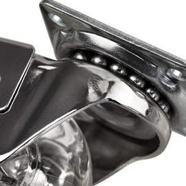 Gedotec Designer Furniture Castors with Brake, Set of 4, Transport Castors Rubber Castors, Small, Castors Diameter 50 mm, Furniture Transport Device Castors for Screwing, Load Capacity 150 kg, Swivel