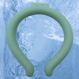 Neck Cooling Tube, Neck Cooler Ring, Neck Cold Pack, Reusable Neck Cooler, Heat Cooling Cold Pack, Summer Heat Relief for Hot Flashes and Fever (Green, M (Diameter:7.3inch))