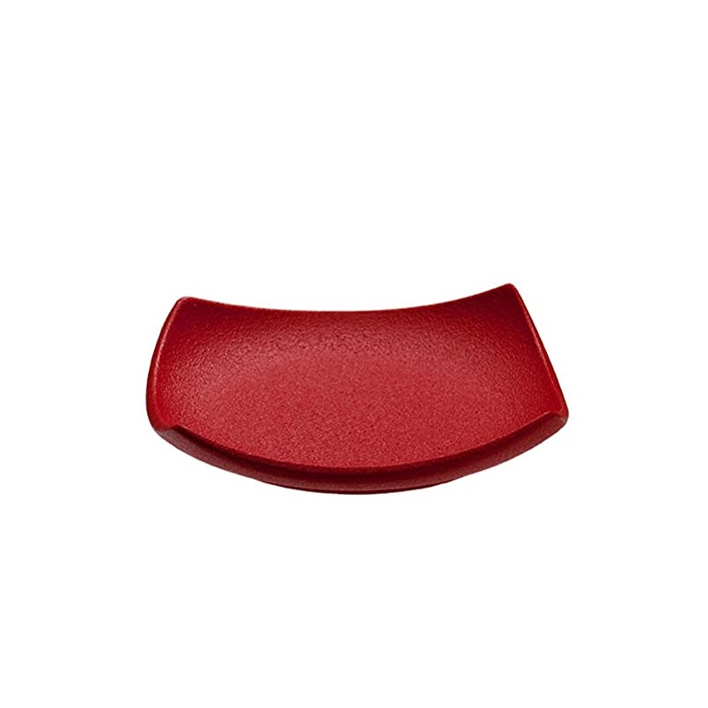 Ceramic Tea Holder (Square, Crimson), W 3.5 x H 0.8