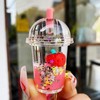 HSYHERE Girls Women Beautiful Floating Strawberry Milk Tea Cup Bubble