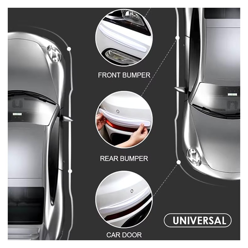 2-Pack AZhause Bumper Guard, Front Rear Anti-Collision PVC Strip for