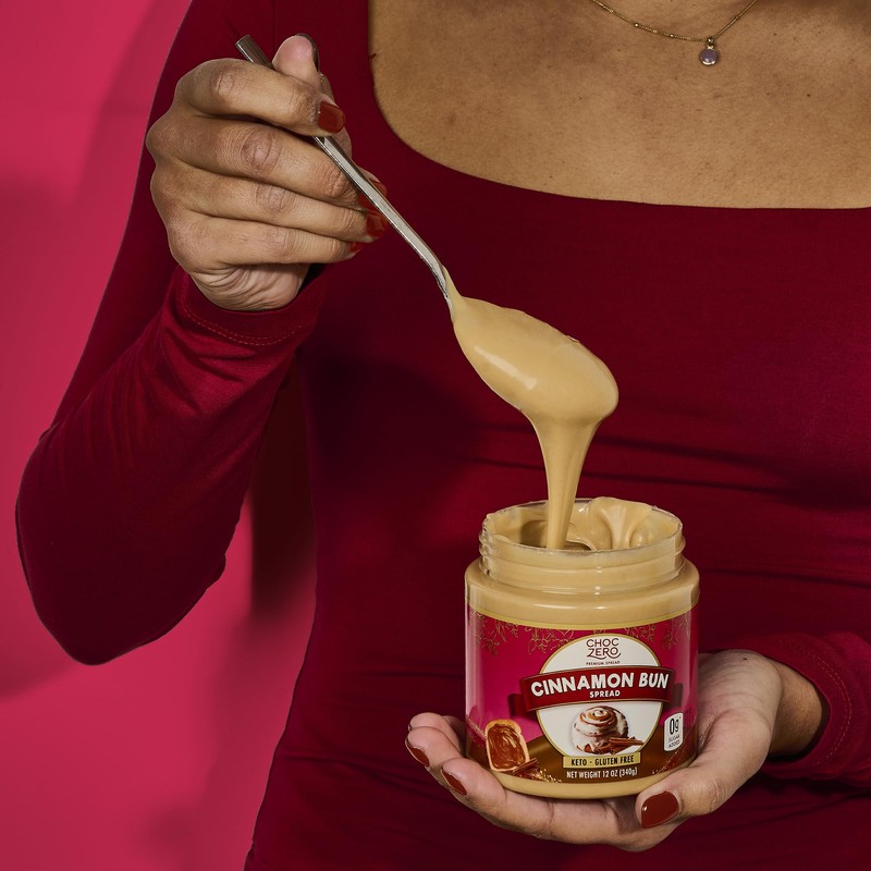 ChocZero Cinnamon Bun Spread, No Added Sugar, High Fiber, Low