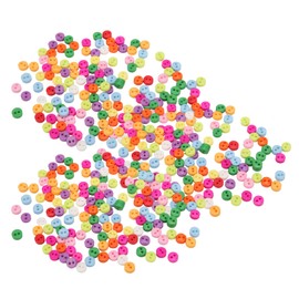 500 Botones de Costura, 6 Mm, Cuadrado, Redondo, Triangular, Botón de Decoración, Mini Hebilla de Muñeca con 2 Agujeros para Coser Ropa, álbumes de Recortes, Arte, Proyectos de Bricolaje(Ronda)