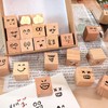 Wissppoott Mood Expression Wooden Rubber Stamps Kit - 25Pcs 3/5