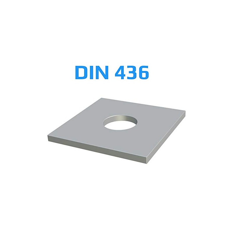 M10 Square Plate Washers, Rectangular Washer with Round Hole, Zinc