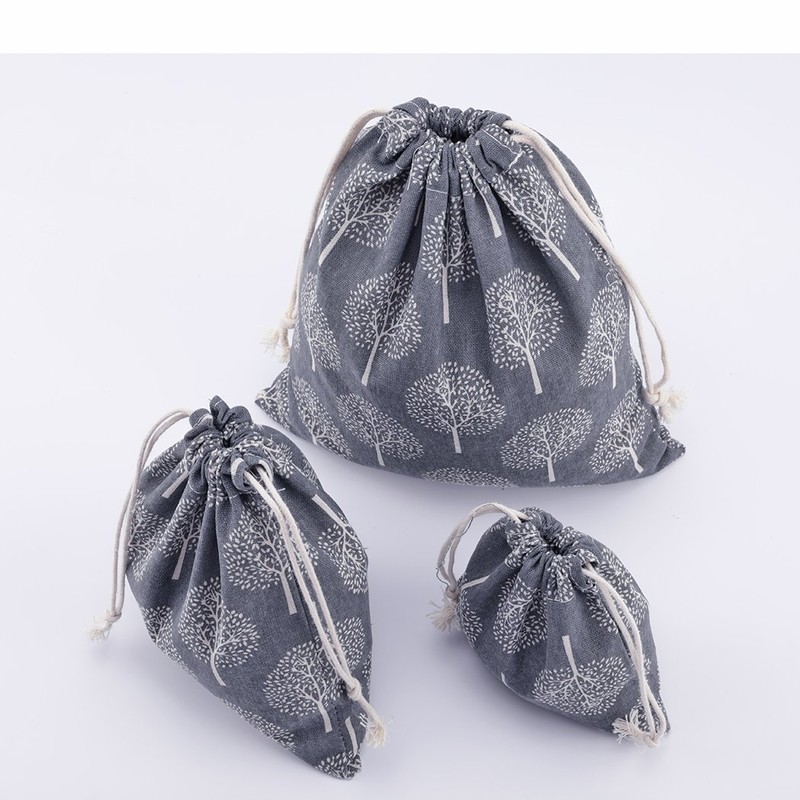 Amoyie 3 pcs Drawstring Storage Bags Set for Cosmetic Travel
