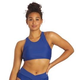 Sporti Active High Neck Crop Bikini Top - Blue Iris - Small
