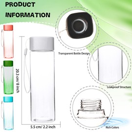 Faytark 16 Pcs 17 oz Plastic Water Bottle Bulk Leak-Proof Portable Square Drink Water Bottles with Handle Strap for Sports Travel Hiking Camping Climbing Gym Outdoor Indoor Activities (Color Set 1)