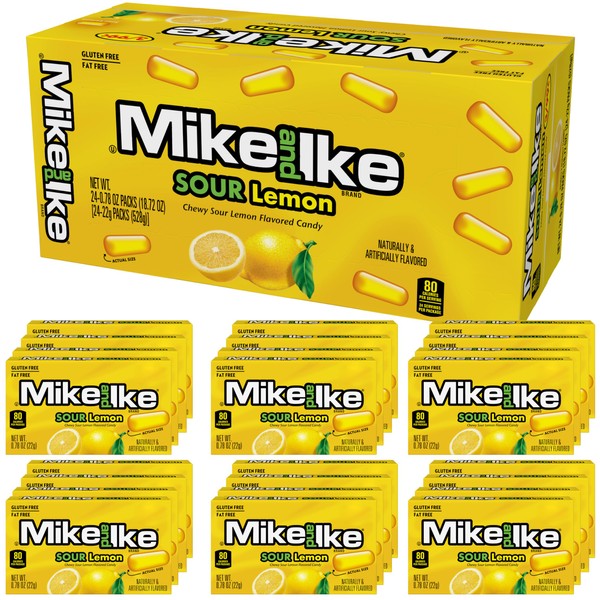 Mike and Ike Sour Lemon Candy, 0.78 Ounce Box (Pack