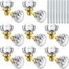 Amylove 8 Set Crystal Door Knobs Mortise Style Fluted Glass