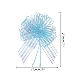 MECCANIXITY 15pcs 6 Inch Organza Large Pull Bow Metallic Gift Wrapping Bows Ribbon Chiffon Yarn Light Blue for Wedding Baskets Presents Christmas Valentine's Day