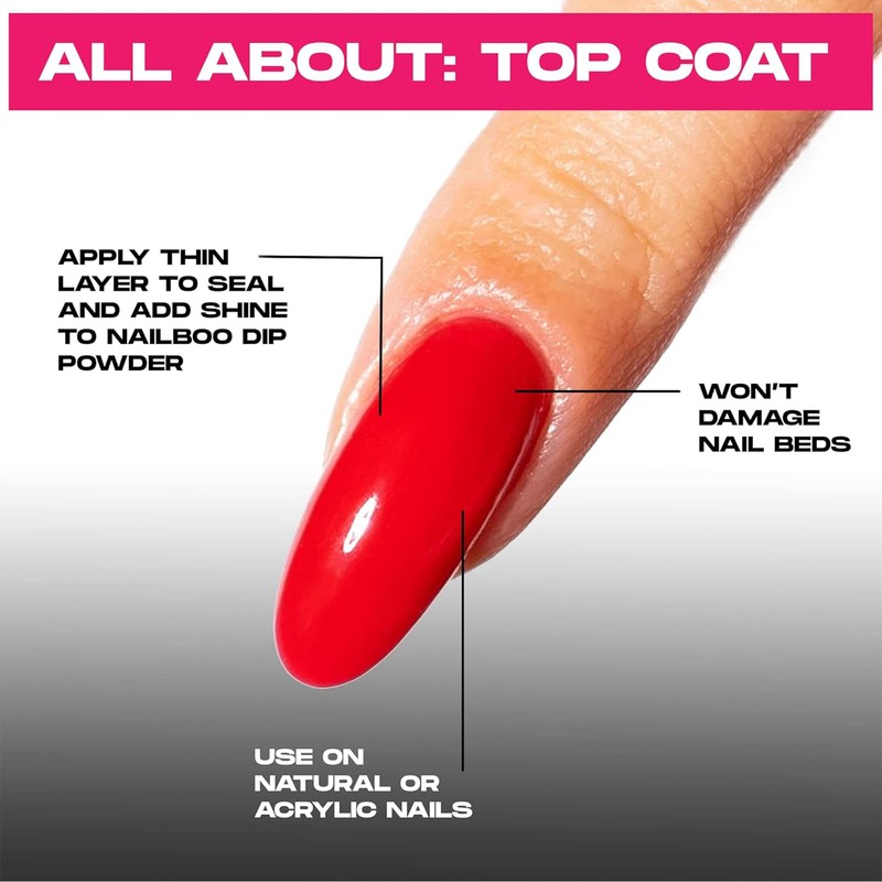 Nailboo Dip Powder Essential Liquid, Top Coat for Nail Dip