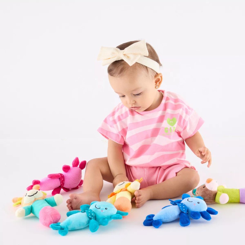 Arcoiris Sonaja Aro Bebes Infantil Juguete Didáctico Interactivo Color Rosa