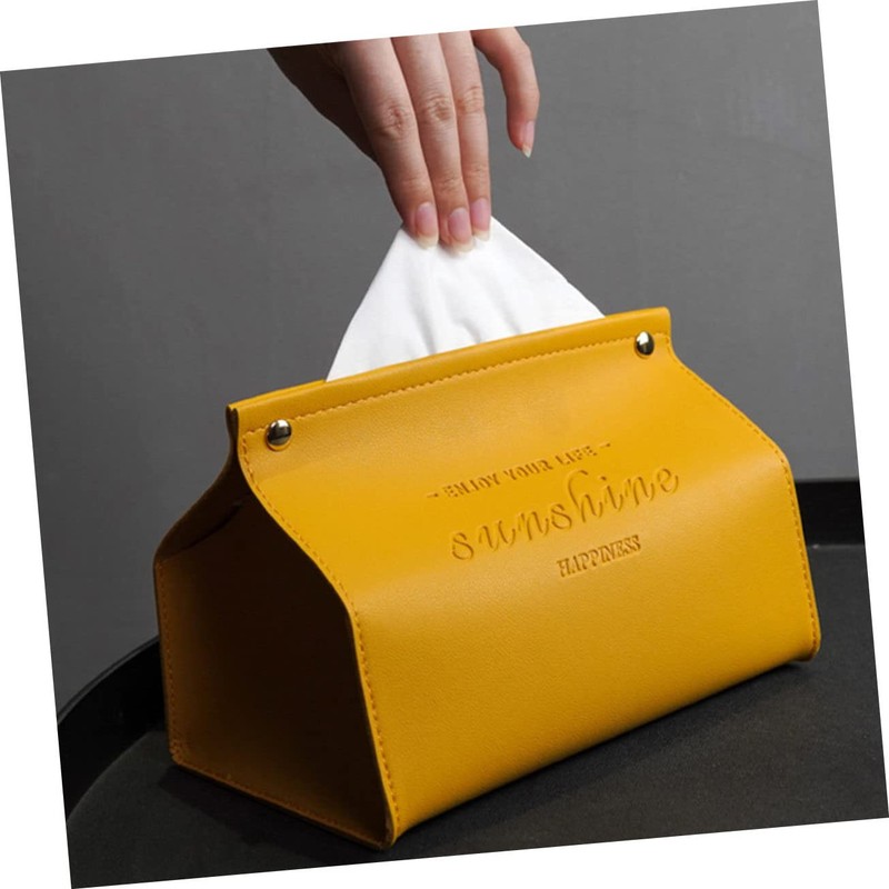WOONEKY 1pc Delicate Vehicle-Mounted Tissue Box Multi-Purpose Towel Storage Case
