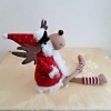 Delton Christmas Santa Moose Doll Shelf Sitter Delton 15" New