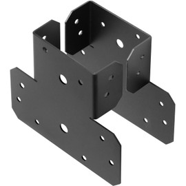(4 Sets) – Heavy Duty 4x4 Post to Beam Connectors – Adjustable Black Powder-Coated Truss Tie – 14 Gauge Steel for Wood Pergolas, Gazebos, and Patio Structures (4 x 4 Post and Beam)
