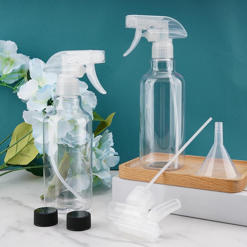 Hethyo Plastic Spray Bottles Empty Spray Bottle 16.9oz/500ml 2 Pack