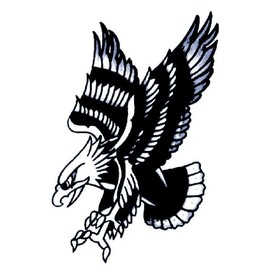 Bird Tattoo Temporalis® Temporary Tattoo Vegan and Waterproof Ink EU Certified Cosmetics Shelf Life 1-2 Weeks [Attack of the Eagle]