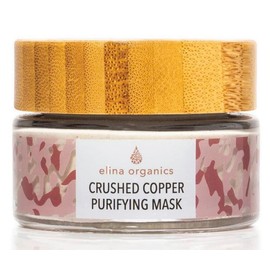 Elina Organics Crushed Copper Purifying Mask, 2oz, face mask, copper powder, activated charcoal, kaolin clay, fulvic acid, reduce acne, unclog pores, reduce oily skin, heal skin, organic skincare, all natural skincare
