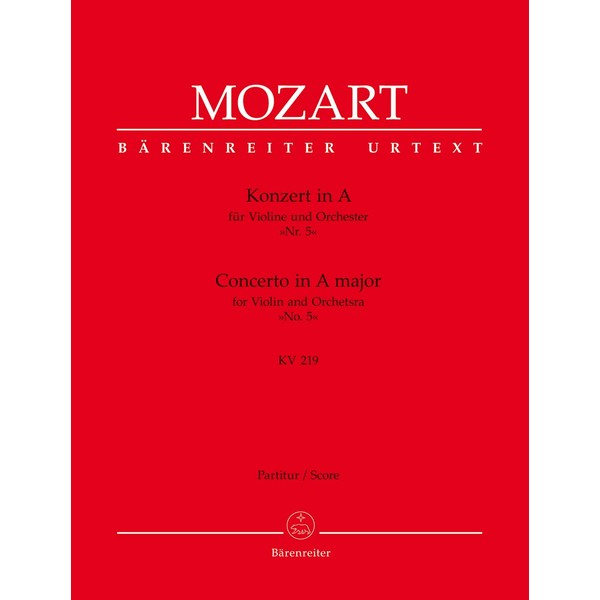Mozart Concerto in A for Violin and orchestra Nr. 5