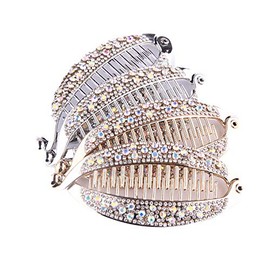 Prasa Hair Claws Clip Fish Shape Banana Barrettes Hairpins Hair Accessories For Women DIY Craft (Gold+Silver 4pcs)