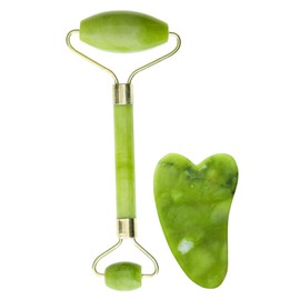 XTREME DIGITAL LIFESTYLE ACCESSORIES Hollywood Women Facial Jade Roller, w/Guasha Stone Trap Package, Green