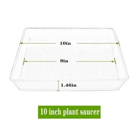 LWALRS Square Plant Saucer 10 Inch 5 Pack, Plastic Plant Water Dray Tray Plants, Pot Saucers for Plants Square Planters for Indoors and Outdoors Plants, Garden Saucer for Plant Pots.