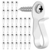 HiGift 36 Pack Light Hanger Hooks, White Stainless Steel Screw