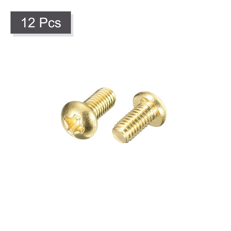 sourcing map Brass Machine Screws, M3x5mm Phillips Pan Head Fastener