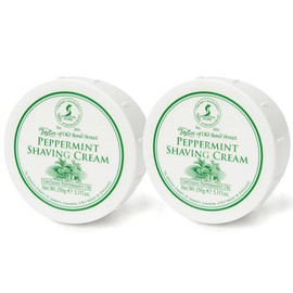 Taylor of Old Bond Street Peppermint Fragrance Shaving Cream Bowl 150g (2-Pack) – Rich Lather for Traditional Shaving