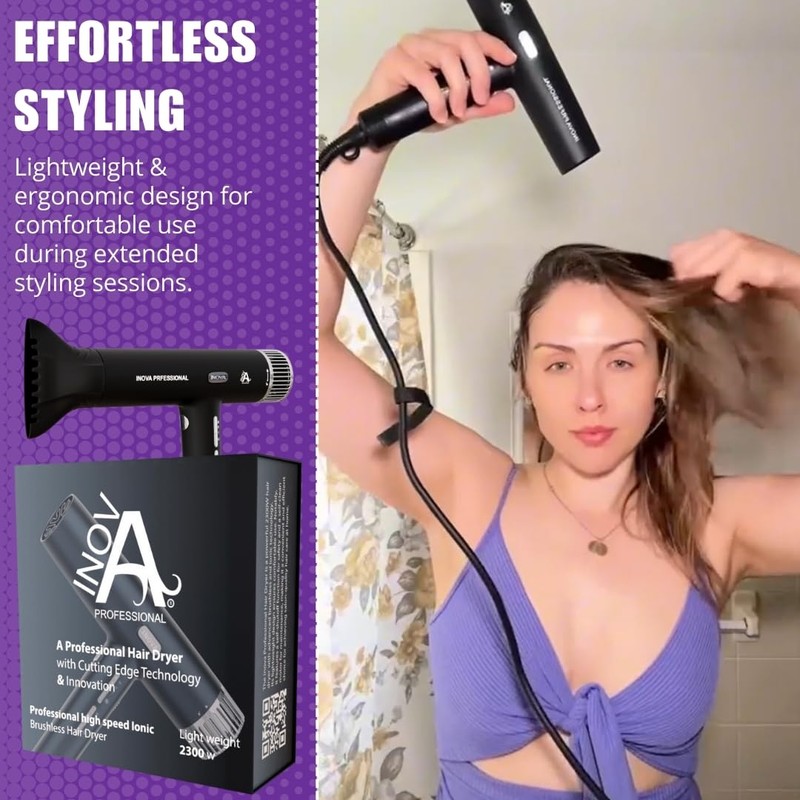 Inova Professional Hair Dryer That Its Brushless Ionic Powerful Professional