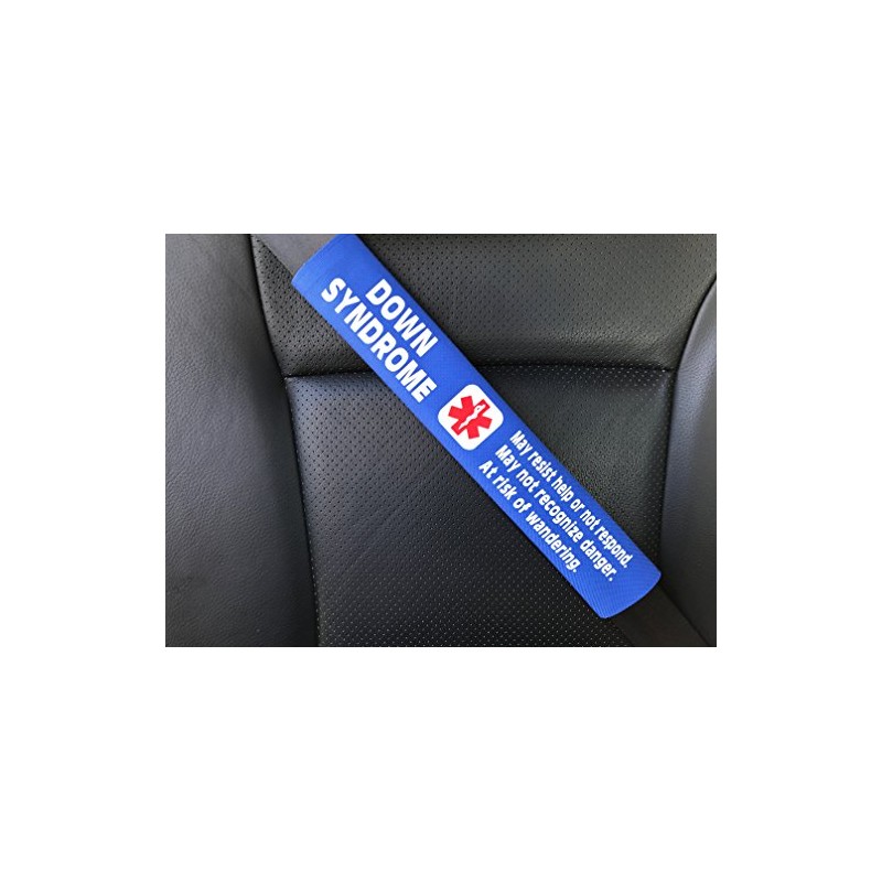 Down Syndrome Medical Alert Seat Belt Cover (Black)