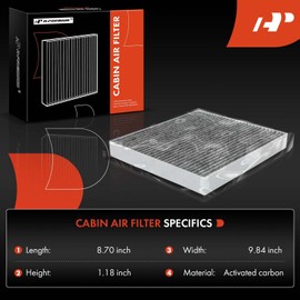 A-Premium Filtro de aire de cabina de 2 piezas con carbón activado compatible con Hyundai Sonata 2006-2008, Santa Fe 2007-2009, Azera 2006-2009 y Kia Optima 2006-2010, Magentis 2005-2010, Reemplaza # 087903K0000000000