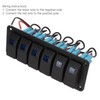 6 Gang Rocker Switch Panel Overcurrent Protection LED Blue Backlit