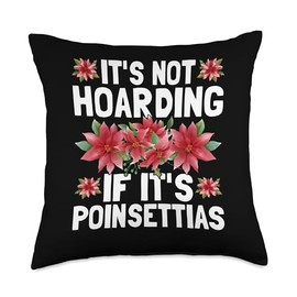 Xmas Flower Seeds for Planting Poinsettia Flower Throw Pillow