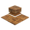Bare Decor BARE-WF2009 Solid Teak Wood Interlocking Flooring Tiles (Pack