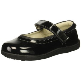 See Kai Run Jane II - Mary Jane Shoes Special Occasion Shoe for Girls - Black Patent, 7