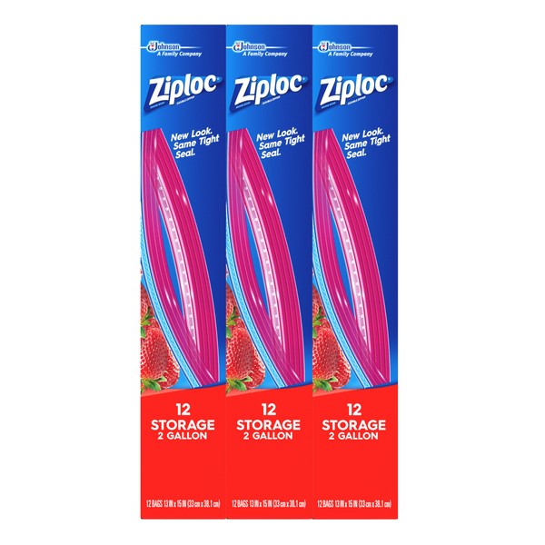 Ziploc Ziploc 2 Gallon Food Storage Bags, Grip 'n Seal