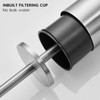 Brushed Stainless Steel Toilet Brush and Cover, No-Punch Hook Base
