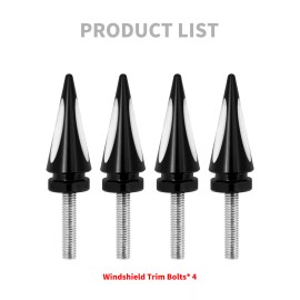 HDBUBALUS 4x Impaler Spike Windshield Aluminum Wind Screen Bolt Kit For Harley Road Glide