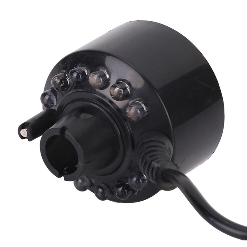 Black Aquarium 12 LED Light Ultrasonic Mist Maker Atomizer Water