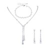 Bridal Wedding Necklace Earrings Bracelet Set Silver Crystal Bridesmaids Jewelry
