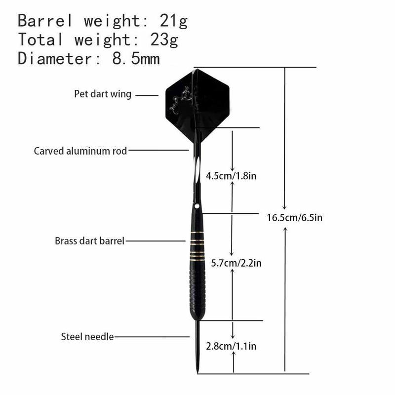 Professional 3 Pack Steel Darts Set 23g with Aluminium Shafts