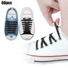 60pcs Silicone Lazy Shoelaces Elastic No Tie Shoe Laces Running