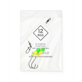 Unbranded 1 Pompano Beach Pier Surf Fishing T-Knot Rig #1 Circle Hooks 25# Mono - Chartreuse