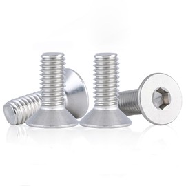 M4 8mm Flat Head Screws,M4-0.7x8mm Flat Head Sockt Cap Screw and Bolt,Stainless Steel Countersunk Bolts,Allen Socket Drive,Full Thread,Bright Finish,Coarse Thread UNC, 100Pcs