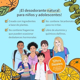 KOBOL KIDS| Kit de 3 desodorantes Naturales KIDS AND TEENS | Ideal para Niños y Adolescentes SIN Bicarbonato no Irrita | Con Esencias Naturales NO FRA