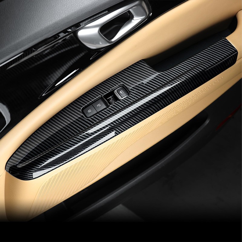 4Pcs Car Interior Window Switch Panel Cover Side Door Glass